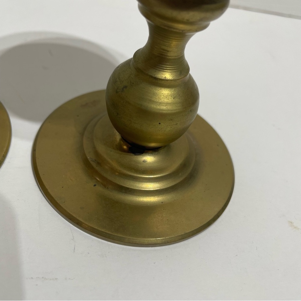 Vintage Brass Pillar Candle Holders - Picture 5 of 9